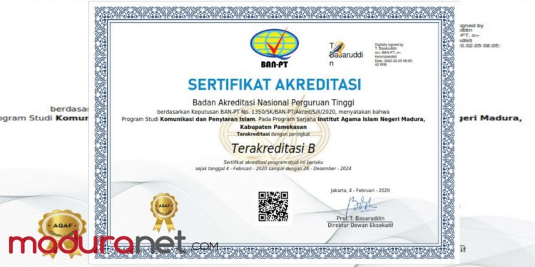 Prodi KPI IAIN Madura Raih Akreditasi B