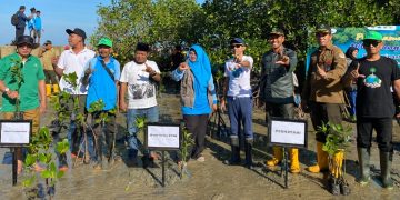 Aktivis Peduli Lingkungan Tanam Ribuan Mangrove di Pesisir Talang Siring