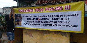 Tempati Lahan KAI Pemilik Warung di Tlanakan Diusir